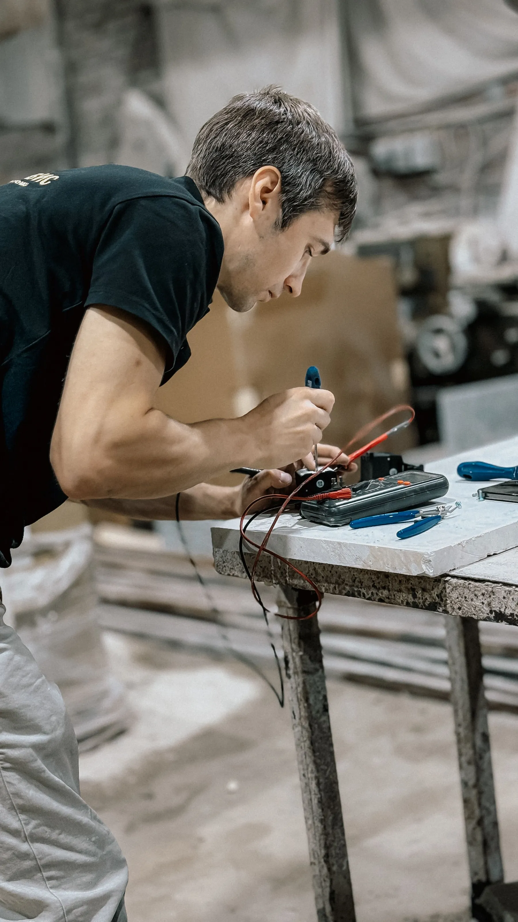 Electrical engineering work in an industrial setting